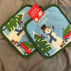 Christmas Snowman Pot Holders - Set of 2